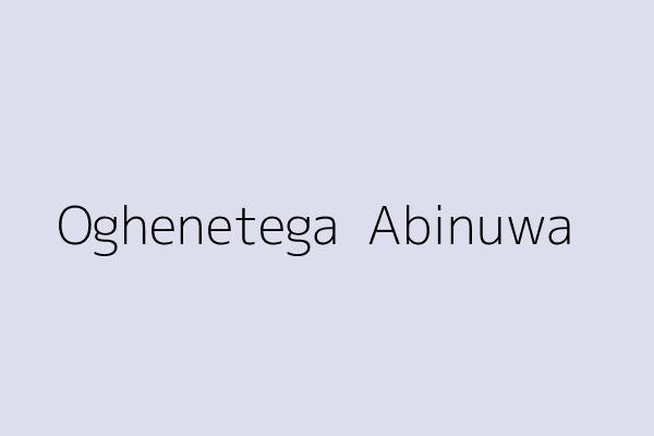 Oghenetega  Abinuwa 